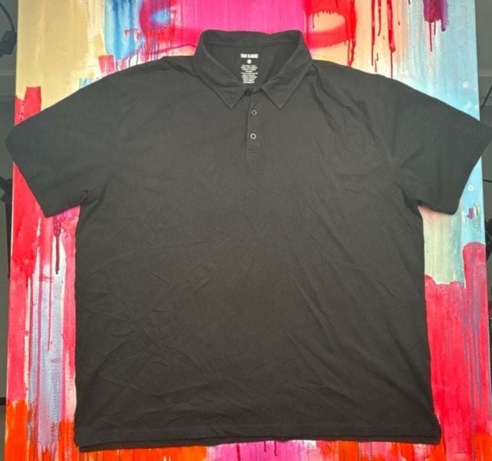 True Classic Short Sleeve Classic Polo Shirt Black Size 3XL